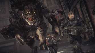 Large Brumak chasing Cole Train and Baird