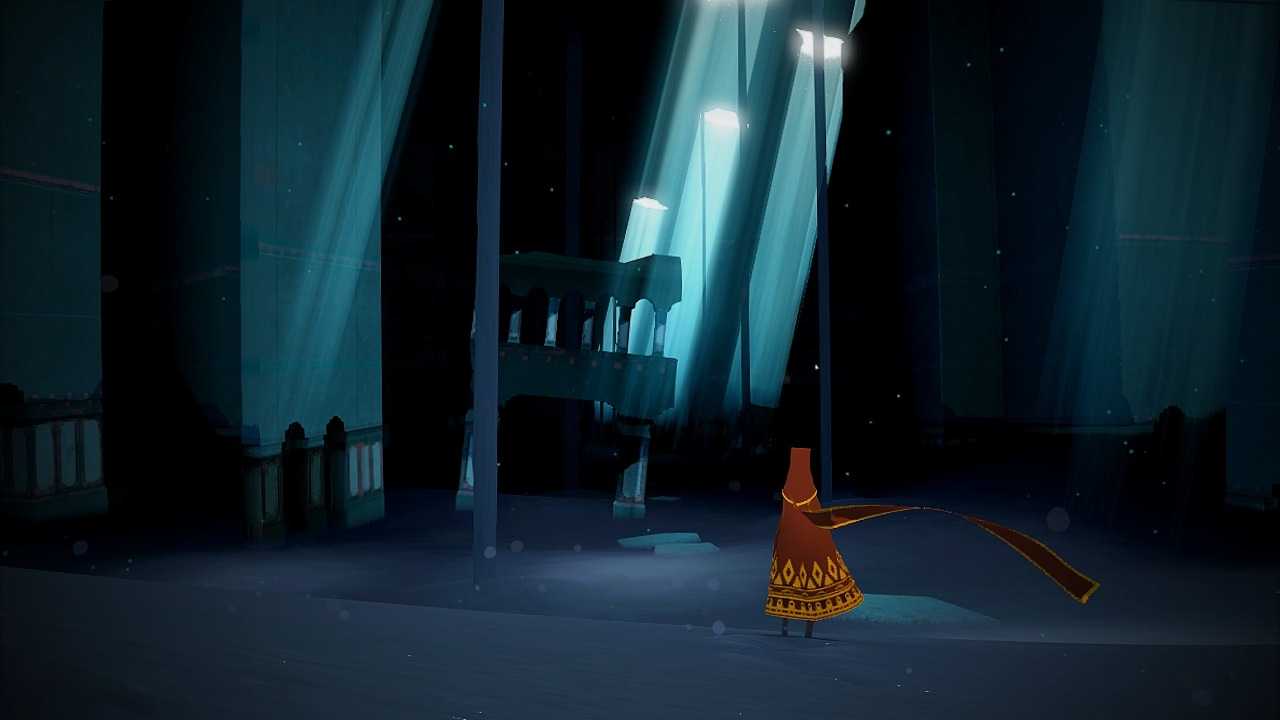 Journey character exploring cavern