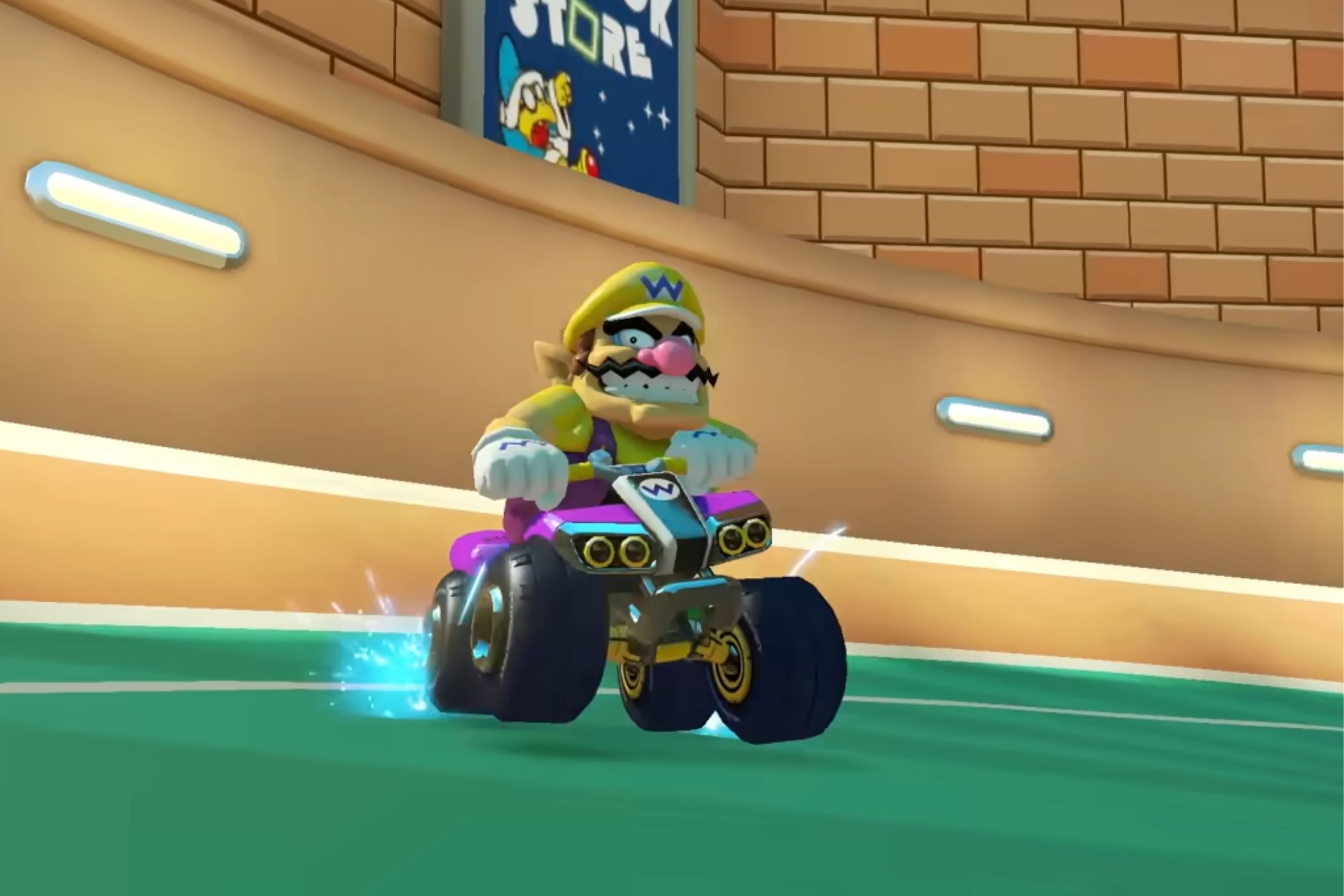 Mario Kart 8 Wario Drifting near wall