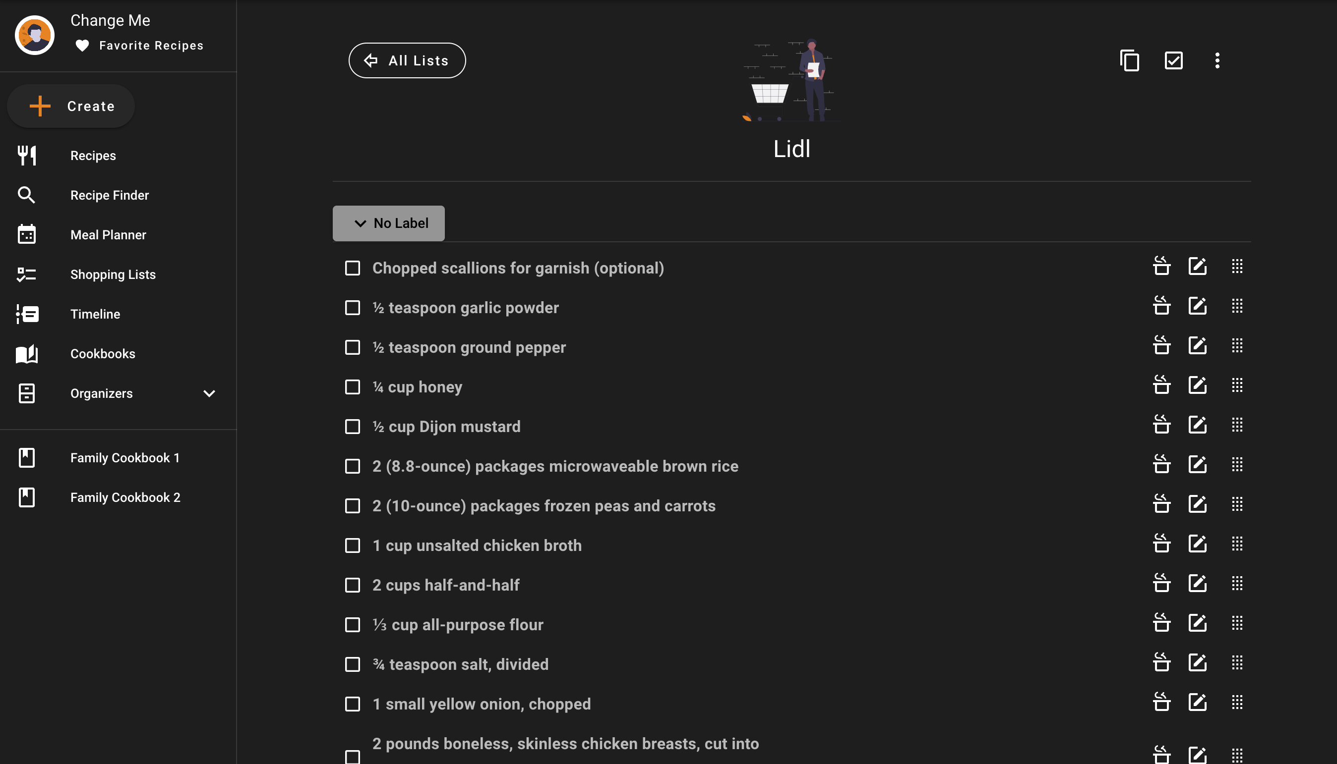 Mealie Shopping List