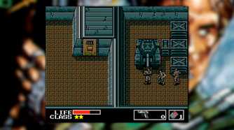 Metal Gear screenshot of sneaking through a level near a tank