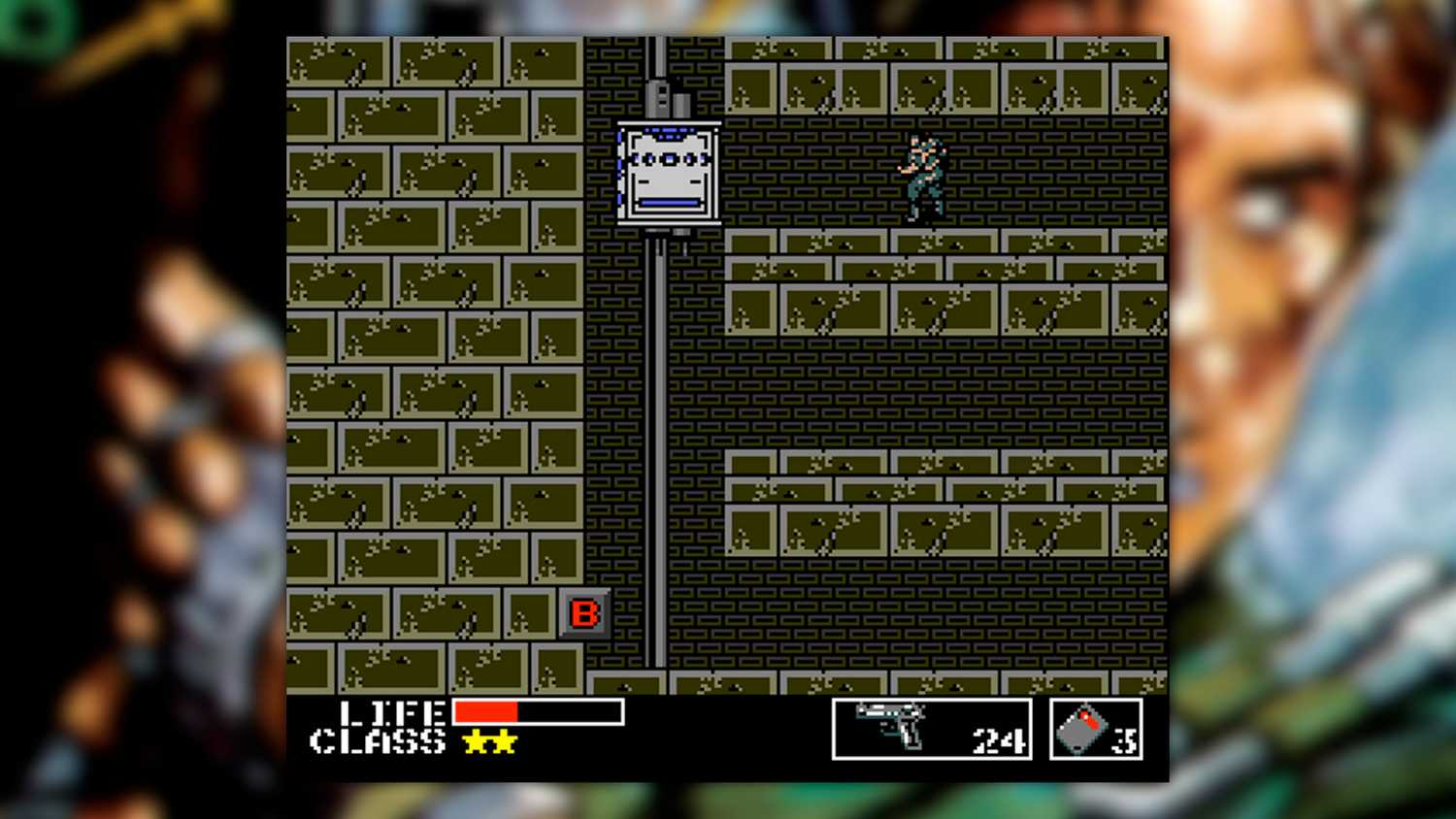Metal Gear screenshot, Snake heading for an elevator