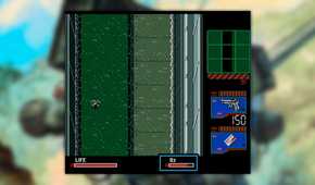 Metal Gear 2 screenshot of Snake sneaking through water, his o2 level highlighted