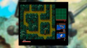 Metal Gear 2 screenshot of Snake sneaking through a forest