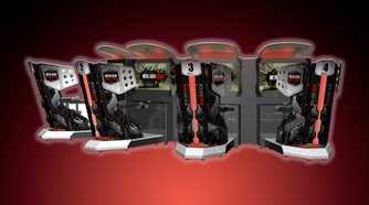 Metal Gear Arcade's Machines on a red and black background