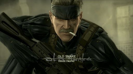Sceenshot from Metal Gear Solid 4: Guns of the Patriots video game of character Old Snake