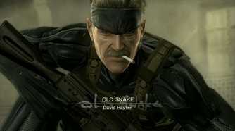 Sceenshot from Metal Gear Solid 4: Guns of the Patriots video game of character Old Snake