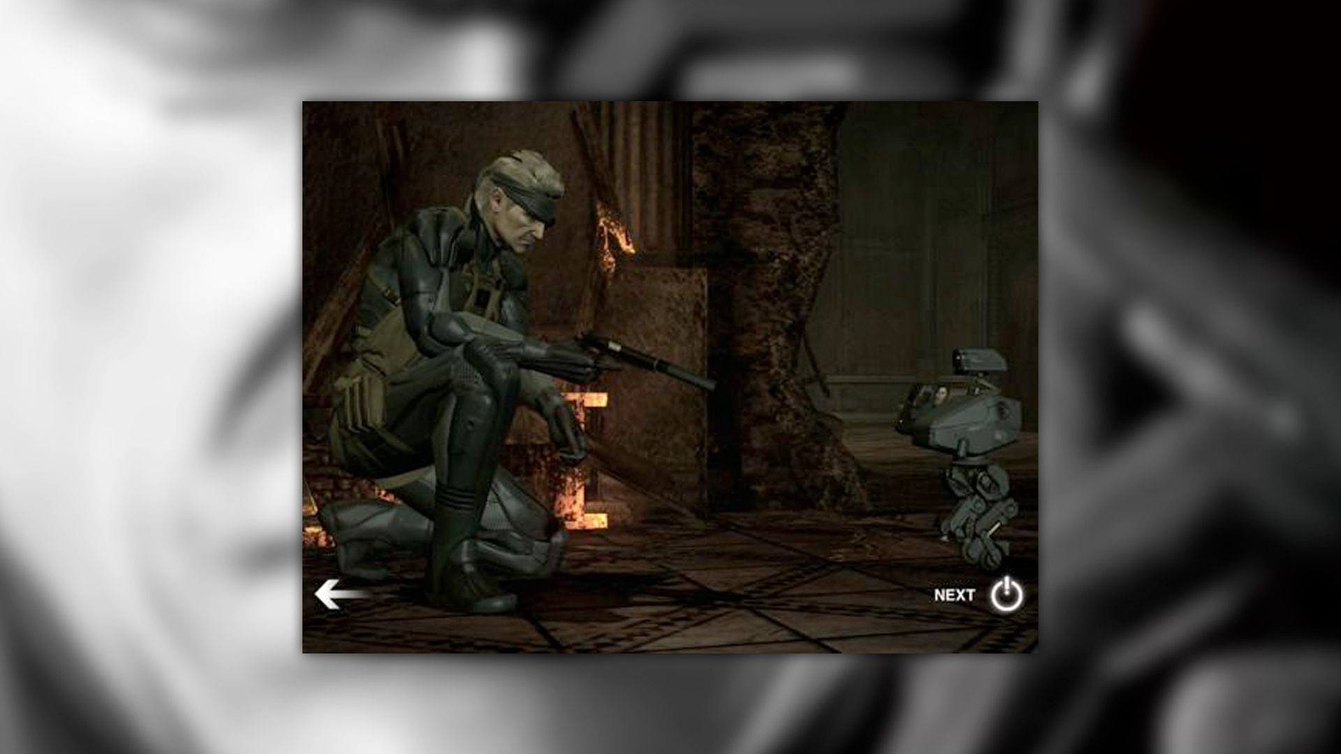 Metal Gear Solid Touch screenshot of Snake talking to Otacon over MK. 2