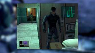 Metal Gear Solid 1 screenshot, Snake is hiding in the toilets as a guard walks in