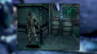 Metal Gear Solid 1 screenshot, Snake hiding in his swimsuit