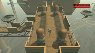 MGS2 screenshot, Raiden sneaking across the map