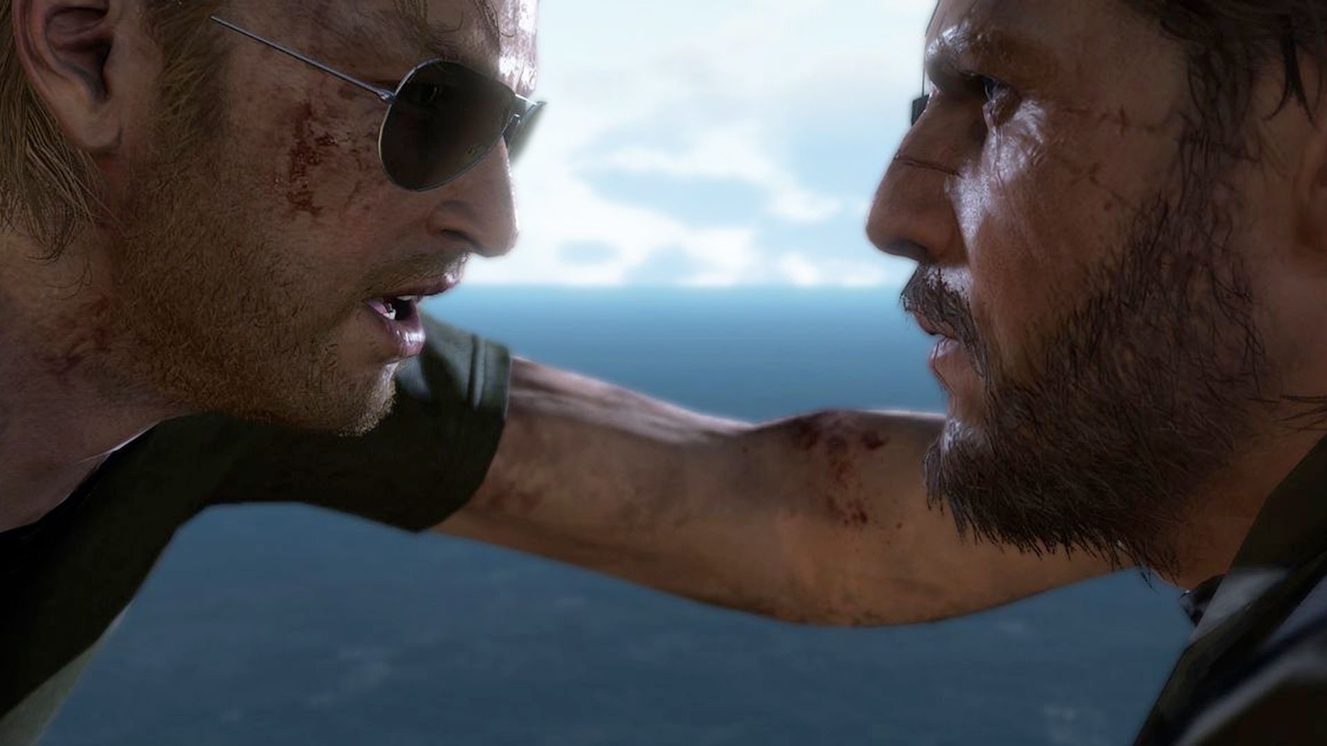 MGSV The Phantom Pain screenshot, Kaz and Snake speaking to each other