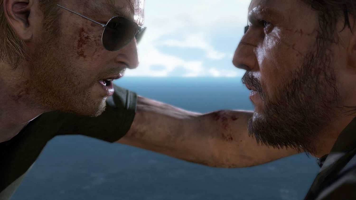MGSV The Phantom Pain screenshot, Kaz and Snake speaking to each other