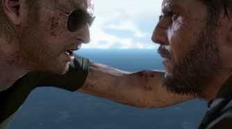 MGSV The Phantom Pain screenshot, Kaz and Snake speaking to each other
