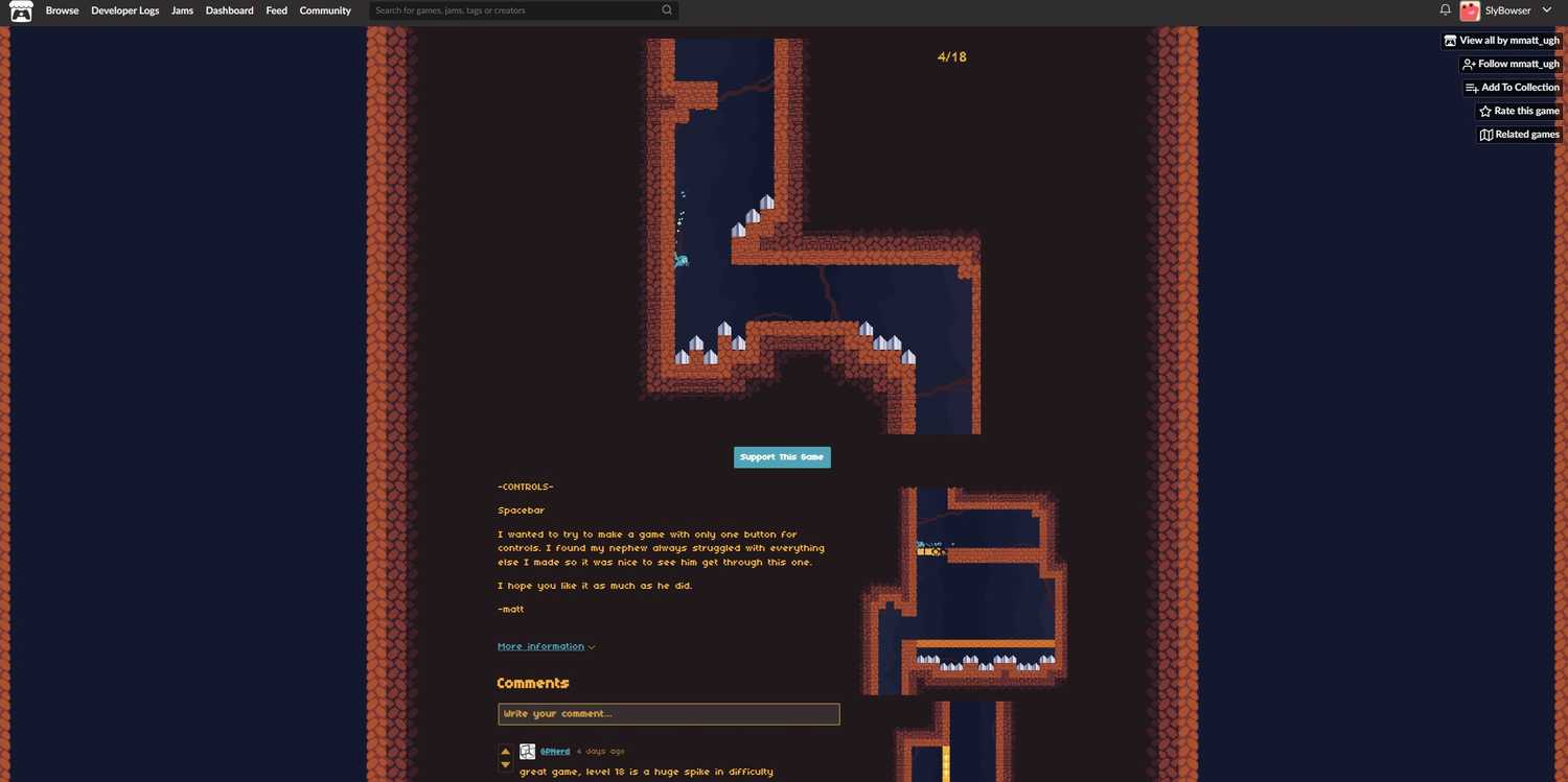 Screenshot from video game Mole being played in web browser.