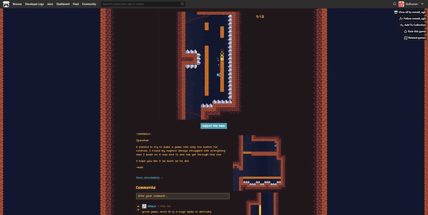 Screenshot from video game Mole being played in web browser.