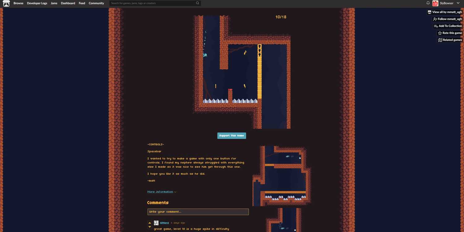 Screenshot from video game Mole being played in web browser.