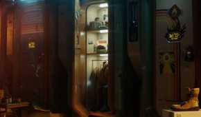 Concord spaceship interior locker with jacket