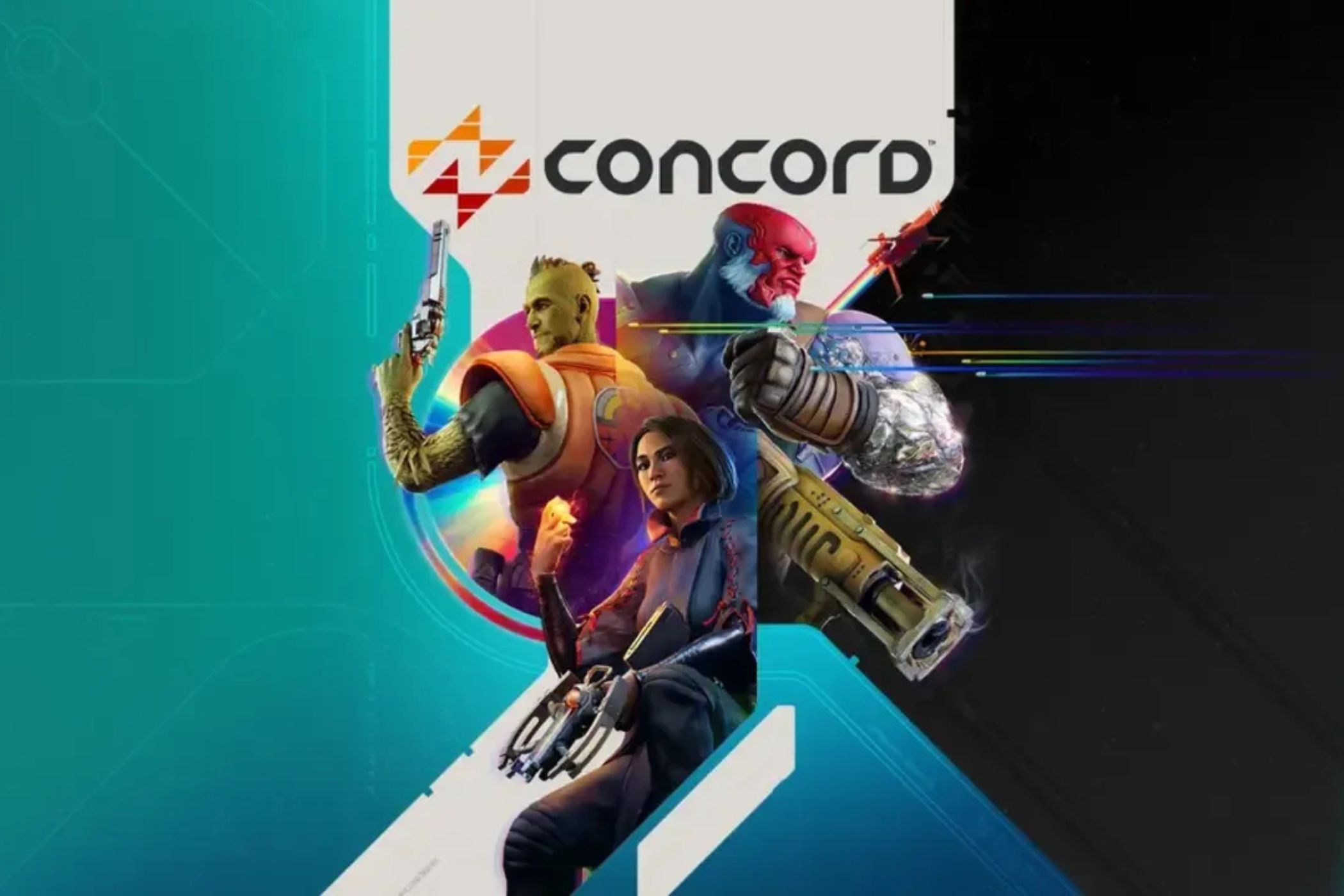 Concord logo with characters ready for battle