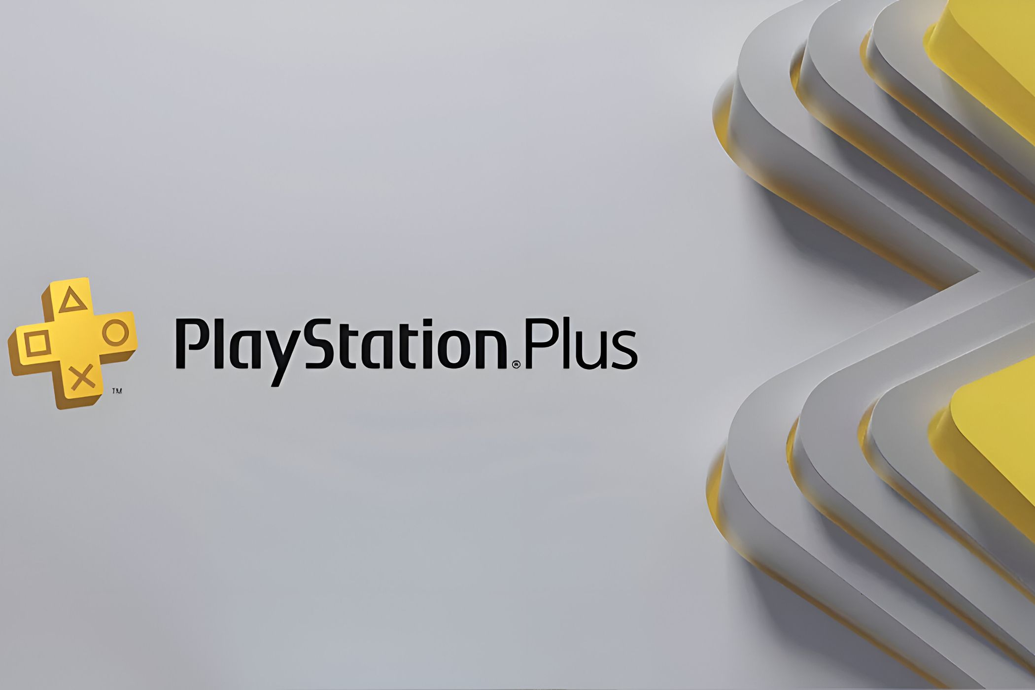 The official PlayStation Plus logo on a grey background