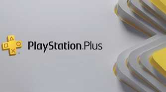 The official PlayStation Plus logo on a grey background