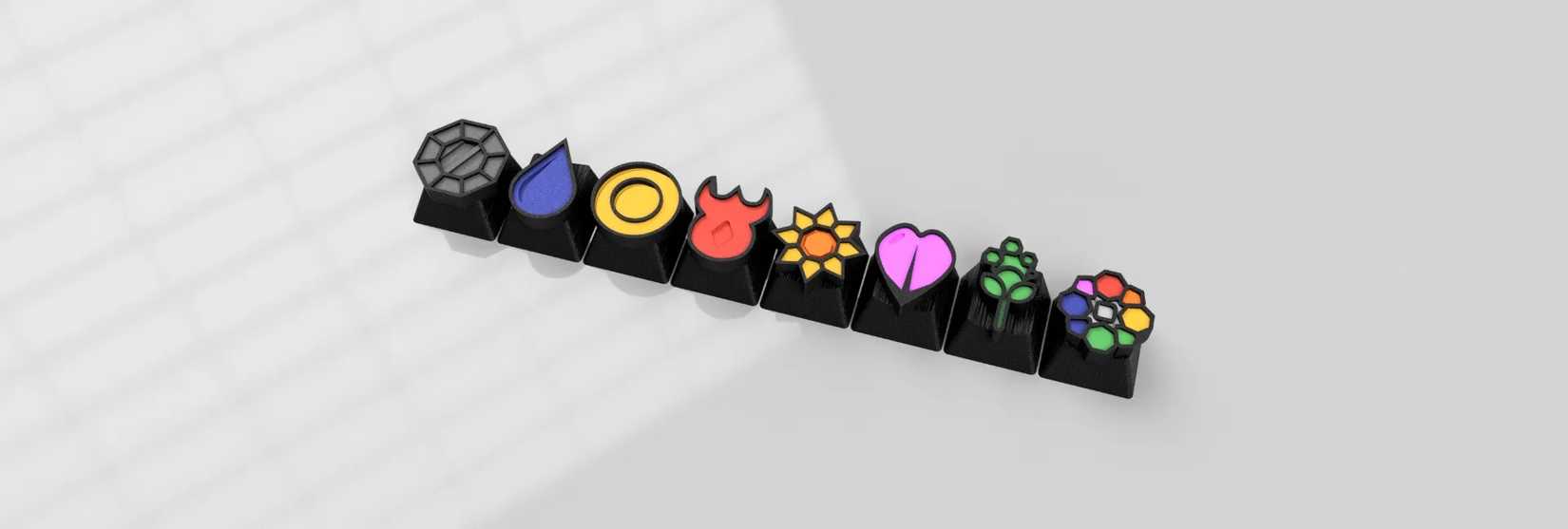 Pokemon Badges Keycaps