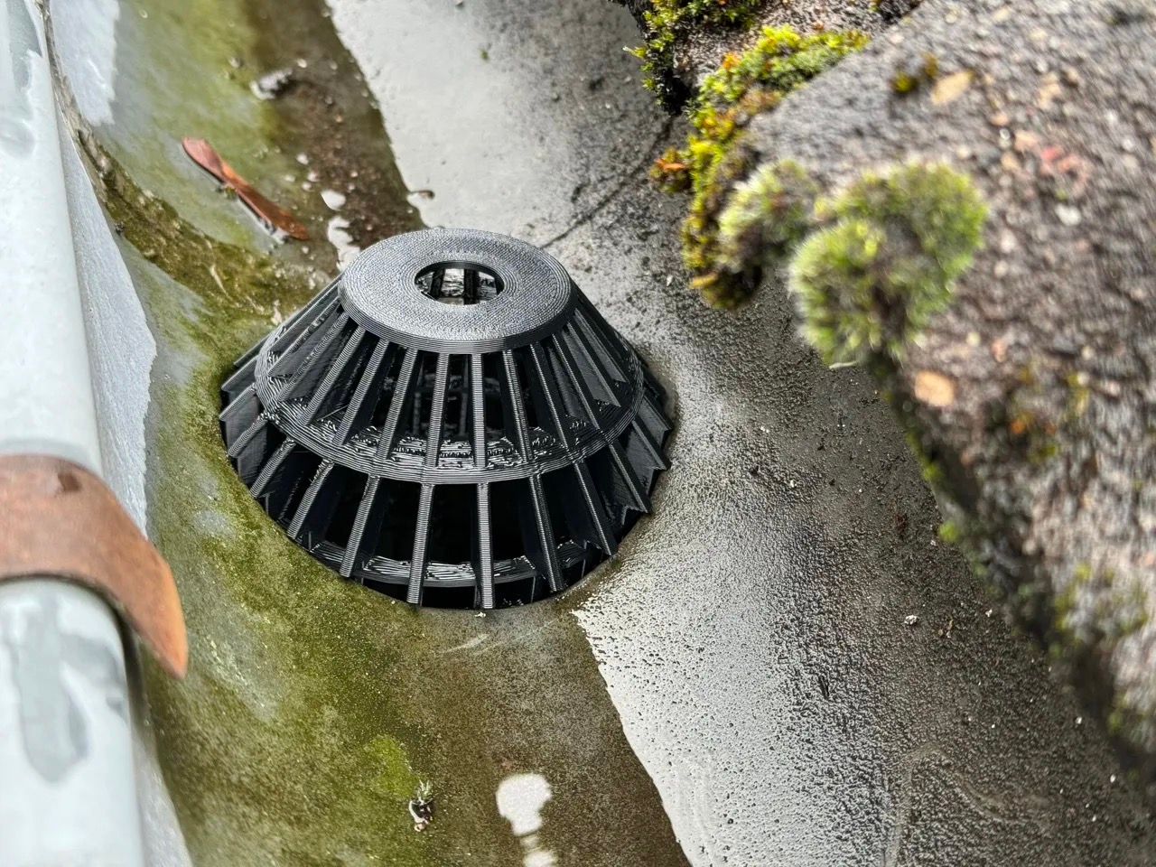 Rain gutter sieve