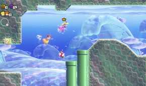 Screenshot of Daisy and Peach in water level Super Mario Bros. Wonder