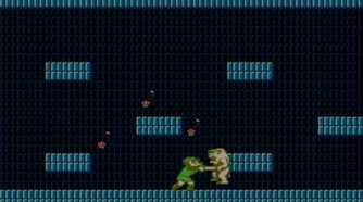 Screenshot of Link fighting a monster from Zelda 2: The Adventures of Link