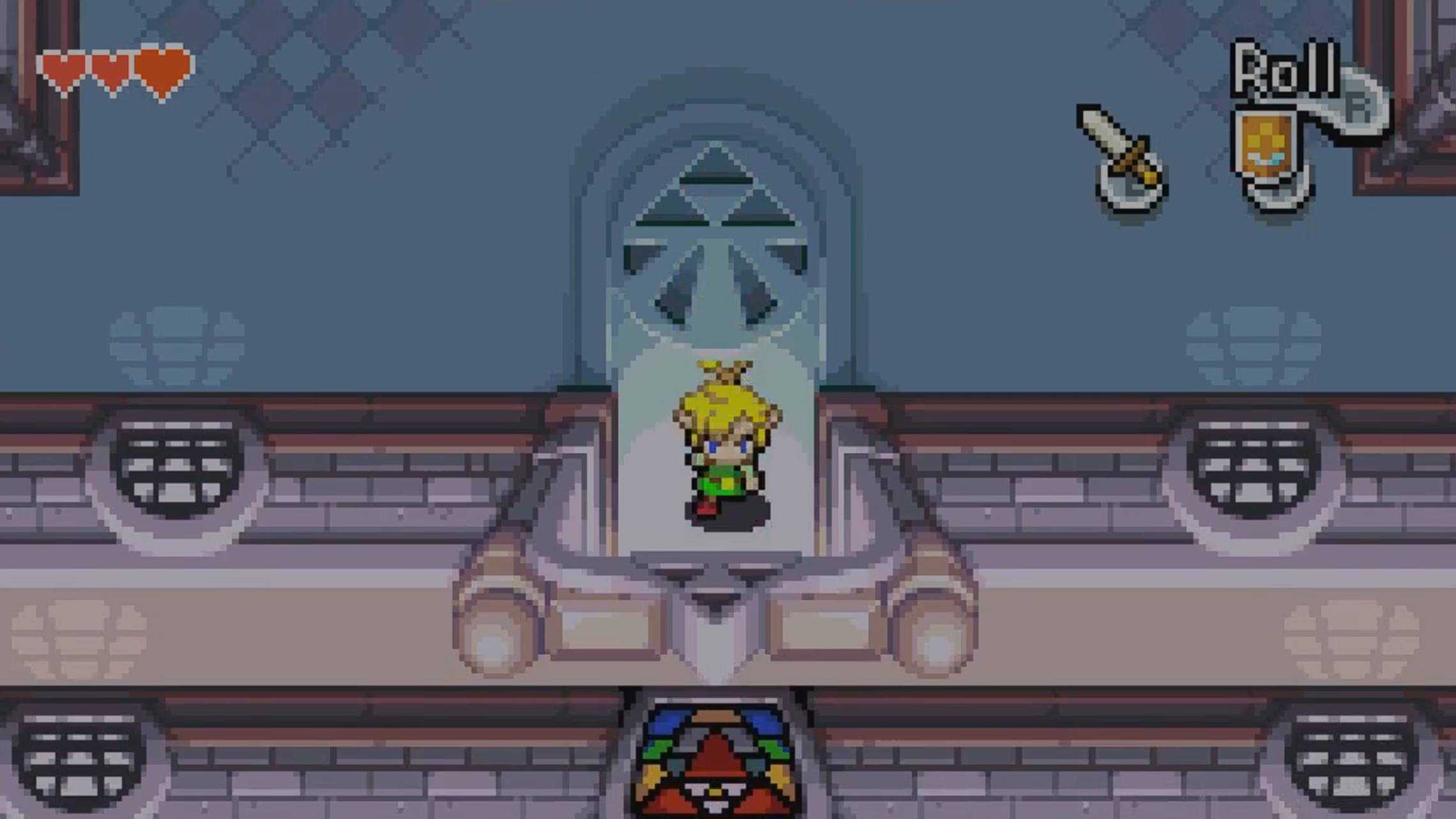 Little Link exploring a castle from The Minish Cap