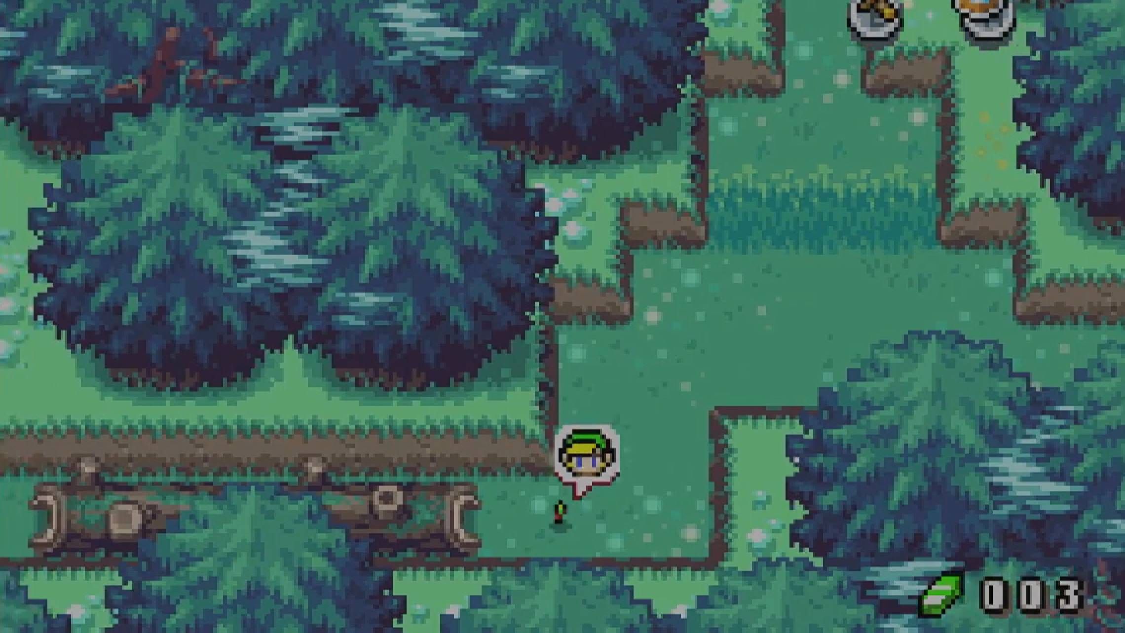 Little Link exploring the world in The Minish Cap