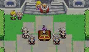 Zelda and the king headed to the castle square in The Minish Cap