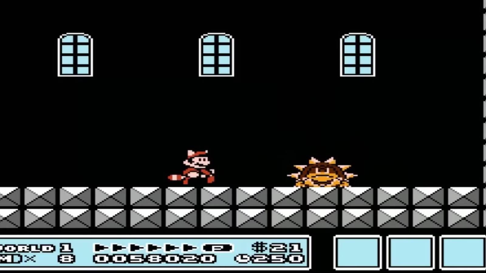 Screenshot of Mario and a boss from Super Mario Bros. 3