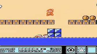 Screenshot of Mario over water from Super Mario Bros. 3
