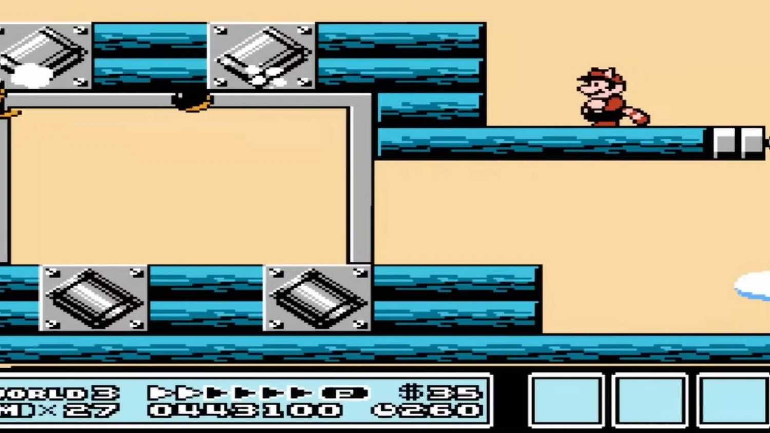 Screenshot of Mario on an airship from Super Mario Bros. 3