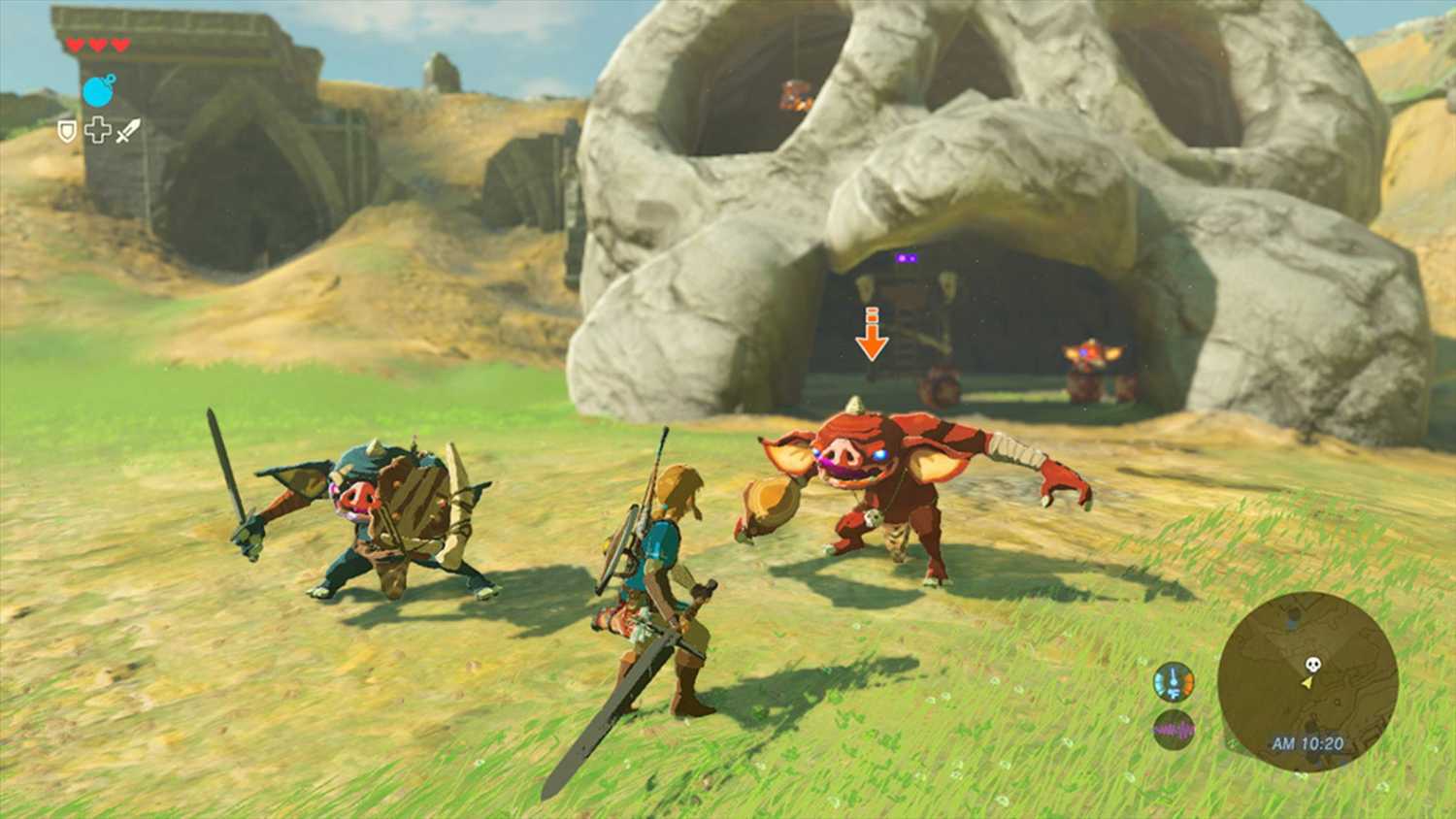 Screenshot of Link taking on enemies in Breath of the Wild