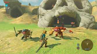 Screenshot of Link taking on enemies in Breath of the Wild