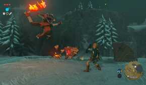 Screenshot of Link fighting Moblins in Breath of the Wild