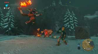 Screenshot of Link fighting Moblins in Breath of the Wild
