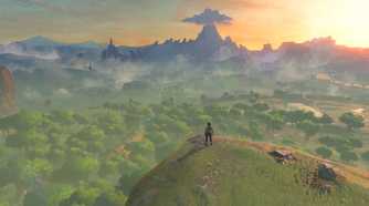 Link overlooking Hyrule in The Legend of Zelda: Breath of the Wild