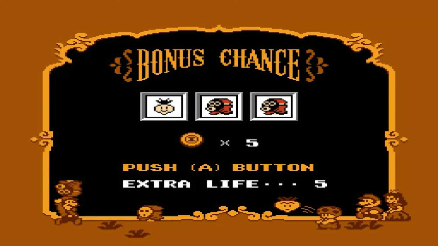 Screen shot from Super Mario Bros. 2 of the Bonus Chance