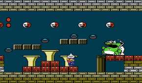 Screen shot from Super Mario Bros. 2 of Mario fighting Wart