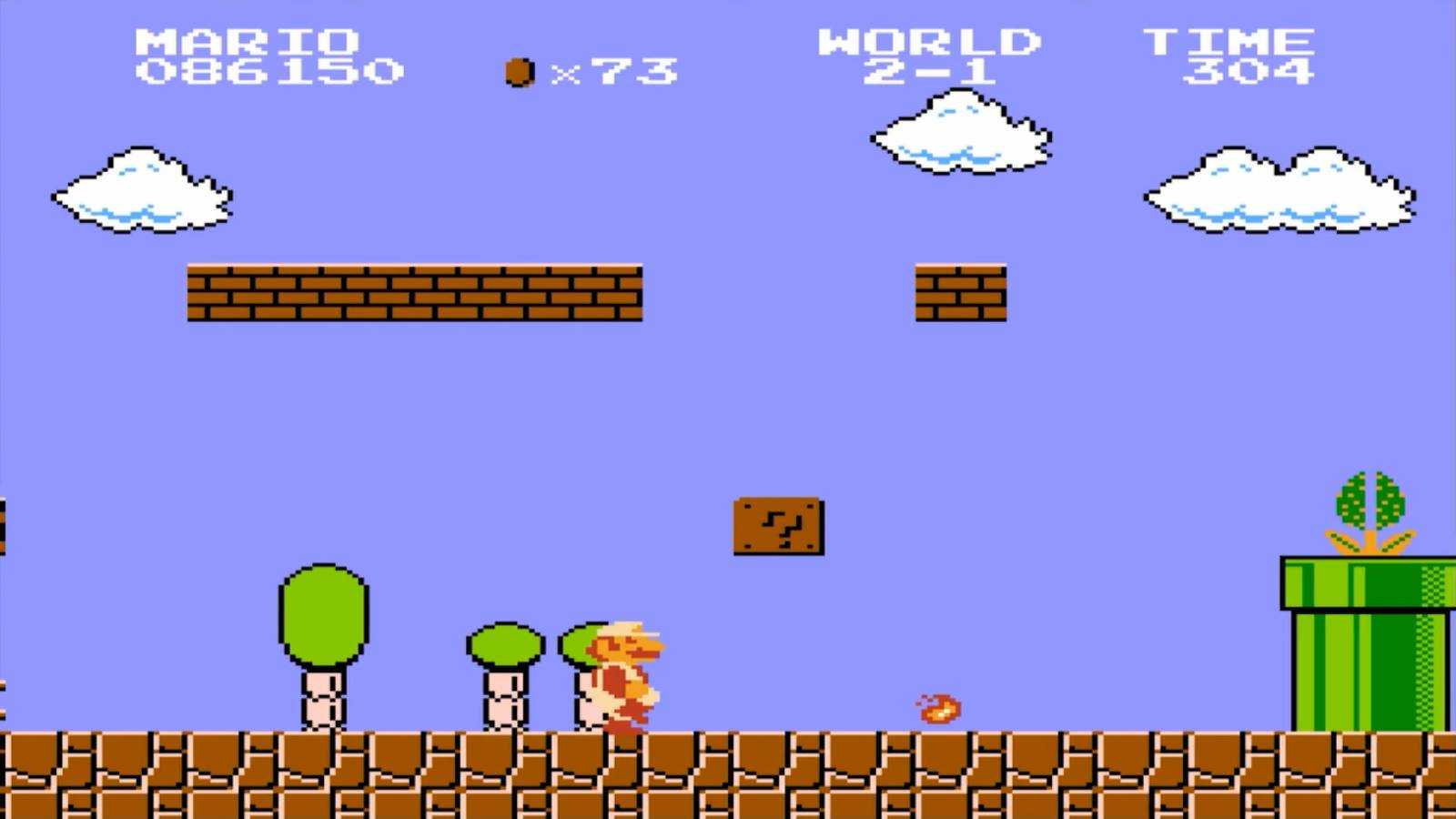 screenshot from super mario bros showing fire mario