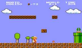 screenshot from super mario bros showing fire mario