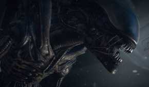 Screenshot from Alien Isolation of a xenomorph