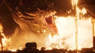 Screenshot from Elder Scrolls Online of a dragon