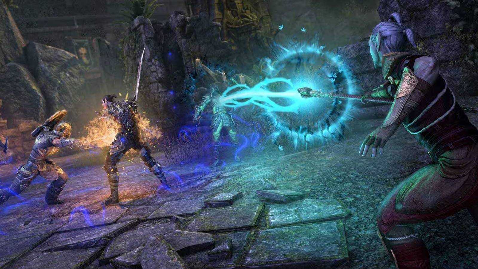 Screenshot from Elder Scrolls Online of a magic attack