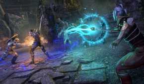 Screenshot from Elder Scrolls Online of a magic attack