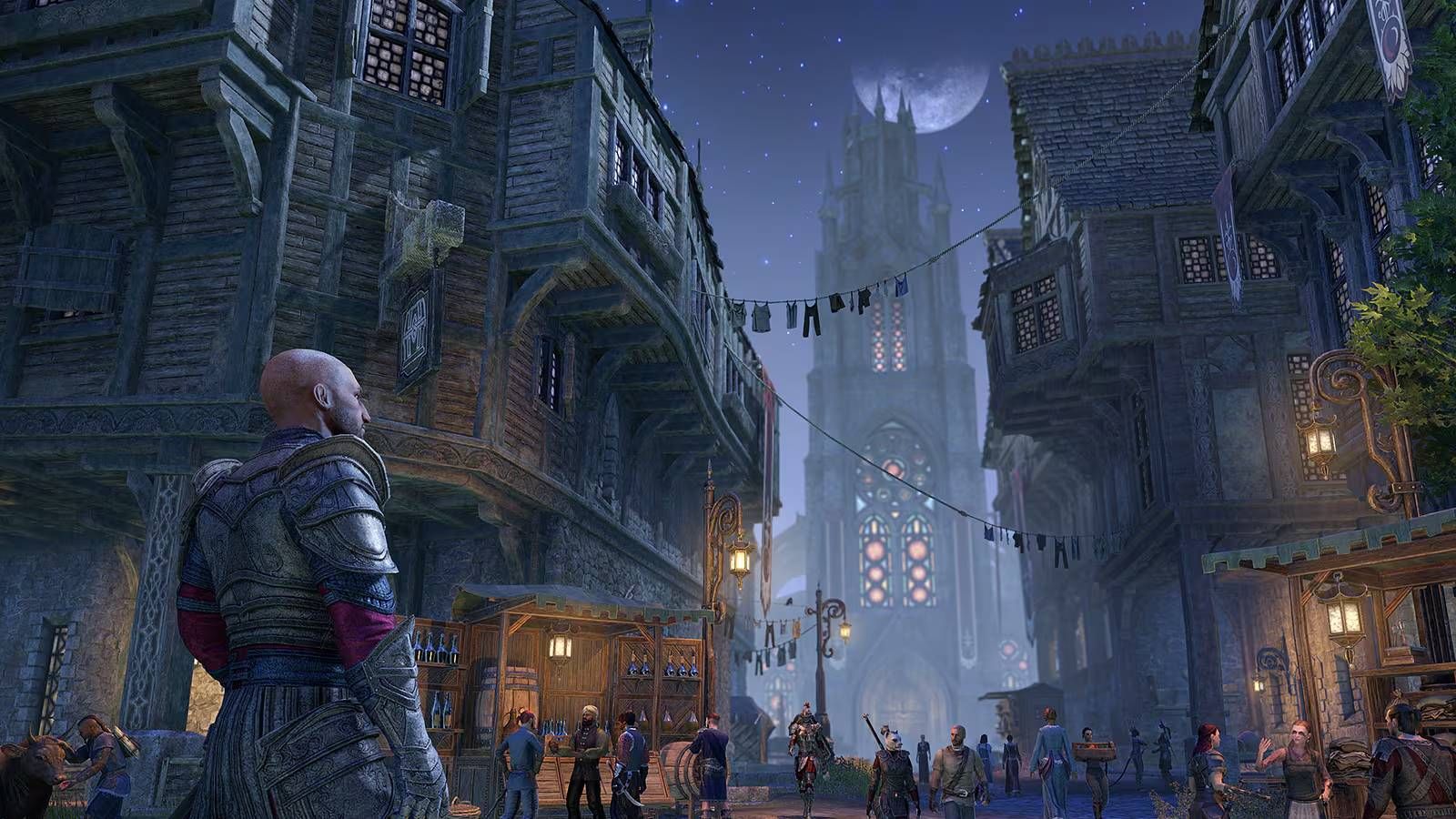 Screenshot from Elder Scrolls Online of a town