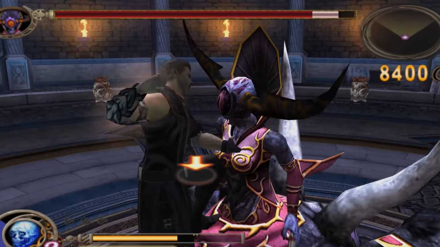 Screenshot from God Hand of Gene beating up a boss